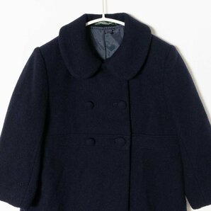 MIKI HOUSE ミキハウスコレクション キッズ 子供服 ロング丈 コート 丸襟 120 ネイビー 紺 シンプル アウター お受験 行事 Aライン 冬 春の画像7