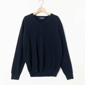 SHAKEHAND CASHMERE シェイクハンド カシミヤ Vネック セーター ニット 長袖 Lサイズ カシミヤ100% ネイビー 紺 シンプル カジュアル 秋冬