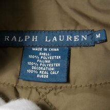 RALPH LAUREN ラルフローレン スタンドカラーキルティングジャケット ブルゾン アウター ポリエステル/本革 トラッド 茶色 M レディース_画像8