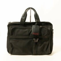 TUMI トゥミ ビジネスバッグ ブラック 黒 ナイロン レザー メンズ 収納多数 手さげ 仕事 出張 多機能 シンプル きれいめ 紳士鞄 bag かばん_画像1