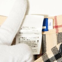 【1円スタート】BURBERRY BLUE LABEL バーバリー ノバチェック柄キルトスカート 巻きスカート 膝上丈 ウール100％ クラシカル ベージュ 36_画像6