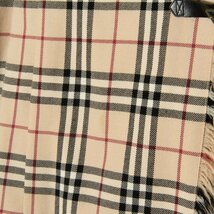 【1円スタート】BURBERRY BLUE LABEL バーバリー ノバチェック柄キルトスカート 巻きスカート 膝上丈 ウール100％ クラシカル ベージュ 36_画像3