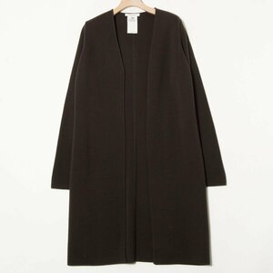 【1円スタート】MaxMara マックスマーラ ミラノリブカーディガン ニット ウール100％ 膝丈 大人きれいめ シンプル 茶色 ブラウン S