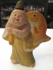 【壽】古型博多土人形　鯛担ぎ恵比寿　福岡県郷土玩具　民芸品　七福神　