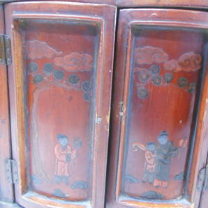 大雅堂4195 時代 木製漆塗り 器局 煎茶道具入れ 高さ43㎝径42.5㎝x26㎝ 煎茶道具茶道具茶席 越前蔵うぶだしの画像4