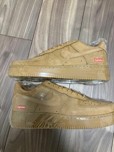 26cm Supreme Nike Air Force 1 Low Wheat Flax BOX LOGO