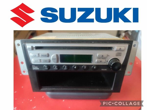 スズキ純正 CDオーディオ 39101-83H00-JS8 フロントパネル・取り付け金具・小物入れもセットです。