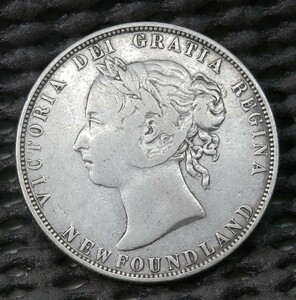 カナダ　ニューファウンドランド　50セント銀貨　1900年　11.64ｇ　29.8㎜×1.9㎜