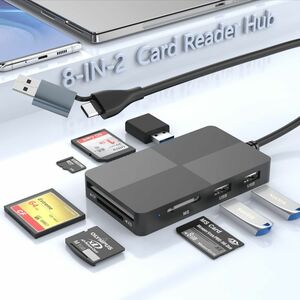 USB C マルチカードリーダー 8-IN-2 8ポートカードリーダーハブ