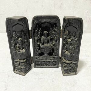 [FZ240406].. year made three .. tube type Buddhist image Buddhism fine art 