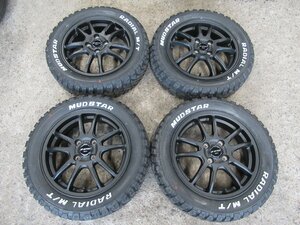 タフト　ハスラー　デリカD2】MUDSTAR　RADIAL　M/T【マッドブラック+ホワイトレター】165/65R15新品タイヤホイールセット　バランス済