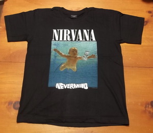 新品【NIRVANA】ニルヴァーナ ネヴァーマインド プリント Tシャツ L // NeverMind カートコバーン バンドTシャツ デイヴグロール ロックT