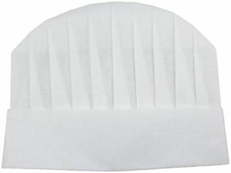 【新品】20枚セット男女兼用不織布丸型コック帽 シェフハット レストランキッチン ホワイト