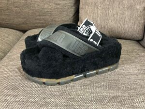 新品未使用アグ レディース ボアサンダル ファジータ クリア 24cm ブラック UGG W FUZZITA CLEAR UGG