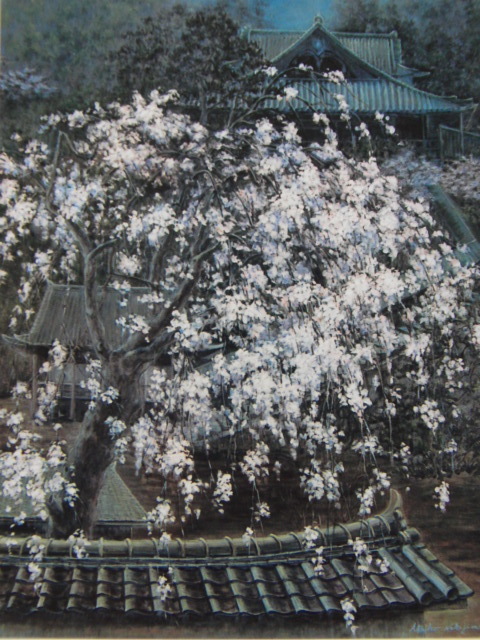 Nakajima-Künstler, [Frühlingsabend], Seltenes Kunstbuch, Hochwertige Rahmung, Kirschblüten, Neuer Rahmen inklusive, Kirschblüten, Malerei, Ölgemälde, Natur, Landschaftsmalerei