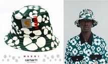 23SS MARNI × Carhartt WIP GREEN FLORAL BUCKET HAT ルニ×カーハート フローラル バケットハット 帽子 花柄総柄 緑 グリーン M/L E-23_画像1