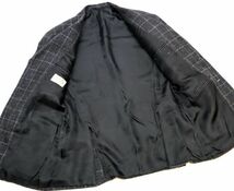 国内正規品 HERMES MENS チェック柄 3Bウール テーラードジャケット エルメス WOOL JACKET ブレザー スーツ ダークグレー 50 伊製 JZ-26_画像5