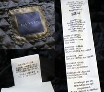 ★ 正規品 LANVIN RMLF007A15 ウール切替 ラムレザー シングルライダースジャケット ランバン レザージャケット ブルゾン 黒×紺 46 S-40_画像10