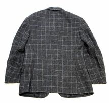 国内正規品 HERMES MENS チェック柄 3Bウール テーラードジャケット エルメス WOOL JACKET ブレザー スーツ ダークグレー 50 伊製 JZ-26_画像3