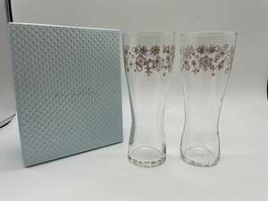 S4056G Afternoon Tea アフタヌーンティー ペアグラス 食器 花柄 ガラス ビーズ 装飾 コップ 2客 箱付 2個セット ビアグラス