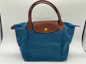 S3797 LONGCHAMP Long Champ ru*p rear -jukyui-ru handbag nylon leather navy series Brown folding 