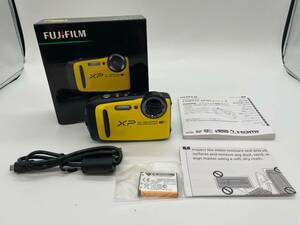 S3842 ■通電確認済■ FUJIFILM FINEPIX XP90 富士フィルム デジタルカメラ デジカメ 防水 箱説 充電器有 イエロー