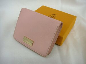 1551T 未使用品 TOD'S 二つ折り 財布 レザー ウォレット ピンク 折りたたみ トッズ