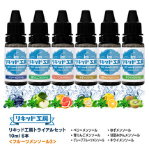 電子タバコ リキッド リキッド工房 10ml お試し6本セット フルーツメンソール3（ベリー 青りんご グレープフルーツ 他3種類）_画像1