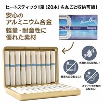 プルプラ アイコスヒートスティックケース アルミ合金素材 20本入る 箱潰れ対策 メタリック 収納ケース 持ち運び便利 (Gray)_画像3