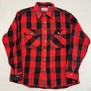 h388 90 年代 アメリカ 製 vintage PRIVATE PROPERTY バッファロー ブロック チェック 柄 ネル シャツ XL 90s vintage ビンテージ USA