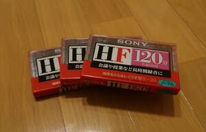 S0NY HF120分　C-120HFA ノーマル　カセットテープ3本セット　会議や授業など長時間録音に　未使用未開封保管品