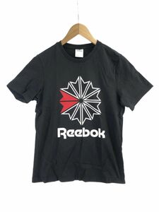 Reebok リーボック 綿100% カットソー sizeM/黒×白×赤 ■◆ ☆ eac9 メンズ