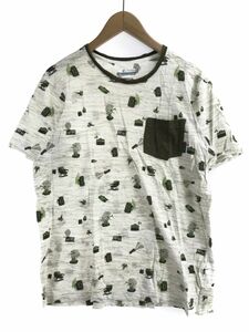 Columbia コロンビア 総柄 Tシャツ sizeL/ホワイト系 ■◆ ☆ eac9 レディース