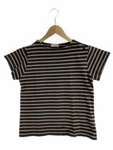 MARGARET HOWELL マーガレットハウエル ボーダー Tシャツ size?/ブラック×ブラウン ■◆ ☆ eac9 レディース_画像1