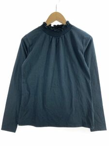 grove グローブ フリルハイネック カットソー sizeM/紺 ■■ ☆ eba5 レディース