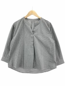 NATURAL BEAUTY BASIC ナチュラルビューティーベーシック ギンガムチェック カットソー sizeM/黒系 ■◇ ☆ eba5 レディース