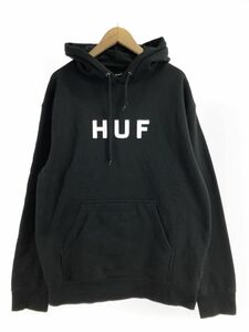 HUF ハフ 裏起毛 プリント プルオーバー パーカー sizeM/黒 ◇■ ☆ ebb3 メンズ