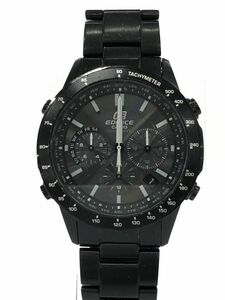 CASIO カシオ EQW-550 EDIFICE ソーラー 腕 時計 黒 ■■ ☆ ebb3 メンズ