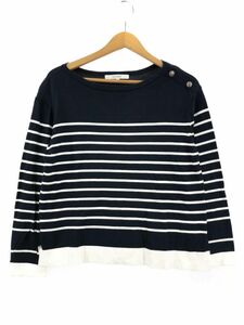 UNTITLED アンタイトル ボーダー ニット カットソー size2/ネイビー ■◇ ☆ ebb3 レディース