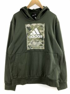 adidas アディダス 裏起毛 プリント プルオーバー パーカー sizeXO/カーキ ◇■ ☆ ebb3 メンズ