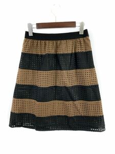 INED Ined skirt size9/ black × tea *# * ebb3 lady's 