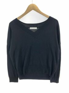 DoCLASSE ドゥクラッセ シルク100% Vネック ニット セーター sizeS/M/黒 ■◇ ☆ ebb3 レディース