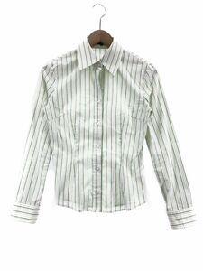 yu. packet OK Le souk Le souk stripe shirt size36/ white x green #* * ebb9 lady's 