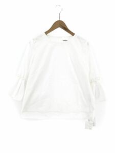 GALLERY VISCONTI guarantee Lee Visconti tag attaching flair sleeve blouse shirt size3/ white #* * ebb9 lady's 