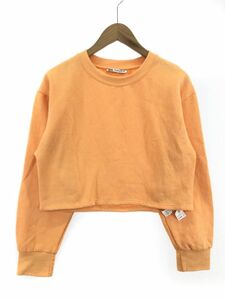 ZARA ザラ 裏起毛 クロップ丈 スウェット sizeUSA S/オレンジ ■◇ ☆ ebb9 レディース