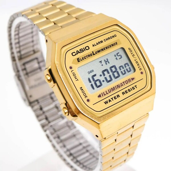 《希少》CASIO 腕時計 ゴールド デジタル ライト ストップウォッチ y