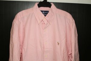 2454**XLラルフ、薄ピンク、長袖BDシャツ