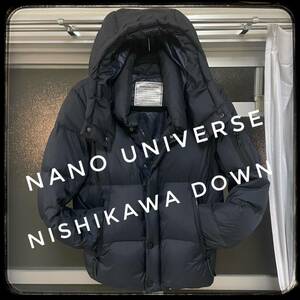 【美品】nano universe 西川ダウン ポーランド産 黒Sサイズ