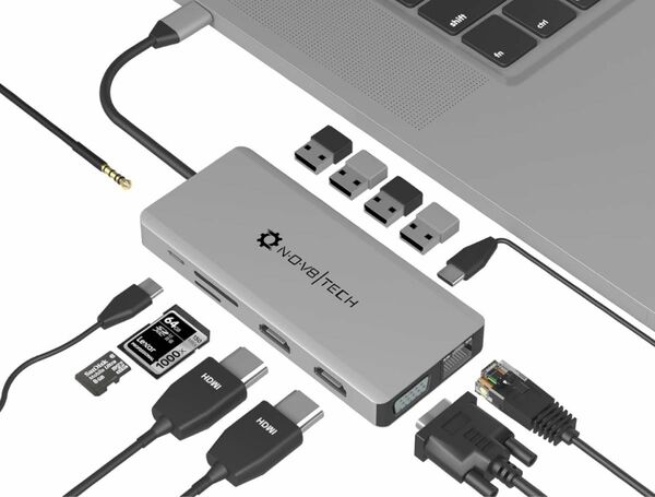 USB-C ハブ HDMI VGA 13-in- 1 マルチポート アダプター