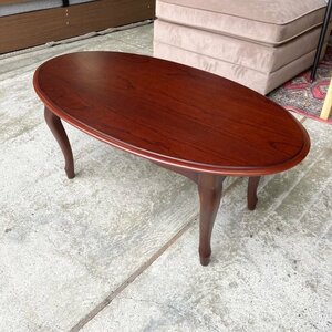 大塚家具 猫脚 センターテーブル Marian Deal Center Table (Cherry) クラシック オーバル 楕円 直接引取歓迎(横浜市) digjunkmarket